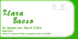 klara bacso business card